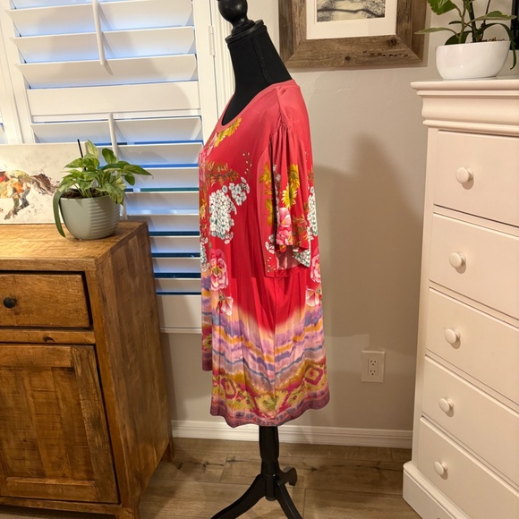 Johnny Was GOLDEN ROSE FLUTTER SLEEVE TEE 2X - Picture 4 of 9